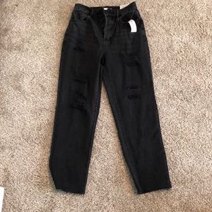 pacsun black high rise straight jeans